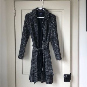 GAP tweed belted coat SZ M GUC